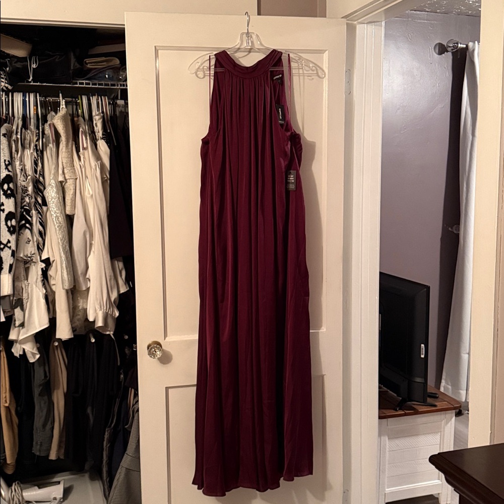Express Deep Purple Wide Leg Jumpsuit